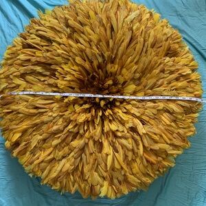Yellow Feather Wall Art Round Juju Hat
